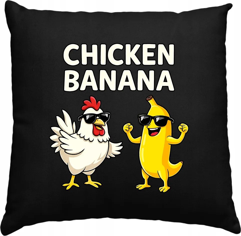 Chicken Banana Mem párna, fekete