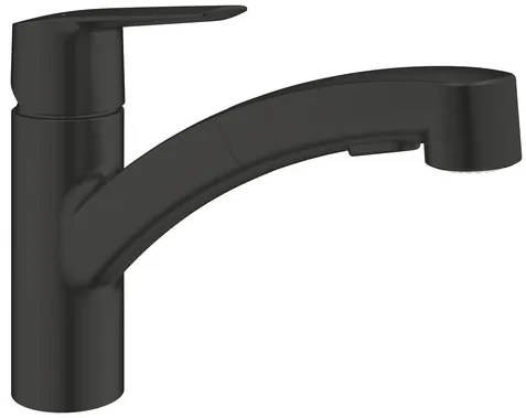 Grohe Start mosogató csaptelep kihúzható zuhannyal, 2 áram fekete matt 305312431 G305312431