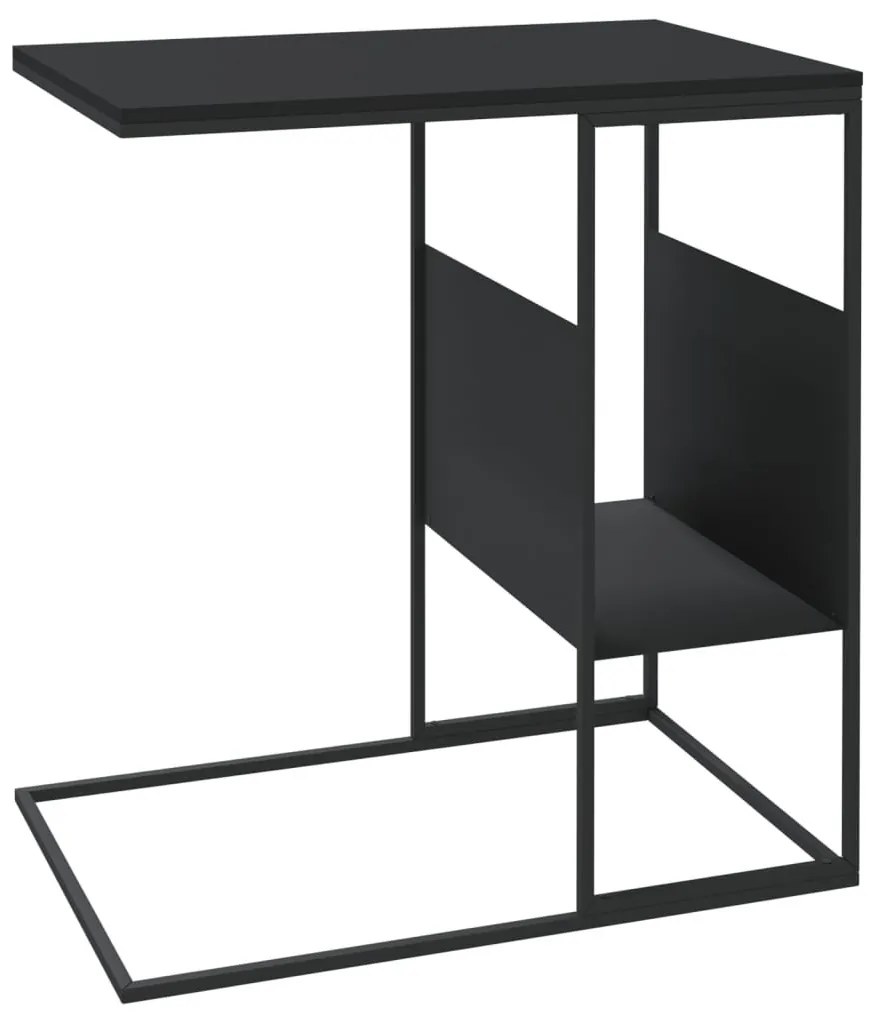 Fekete szerelt fa kisasztal 55x36x59,5 cm