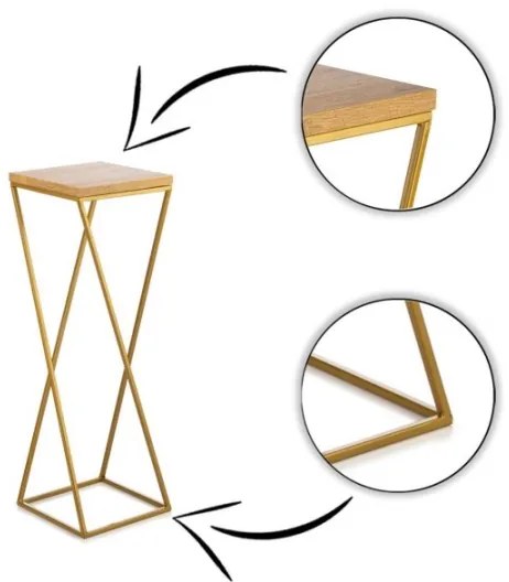 LOFT virágtartó állvány 70x24 cm aranybarna