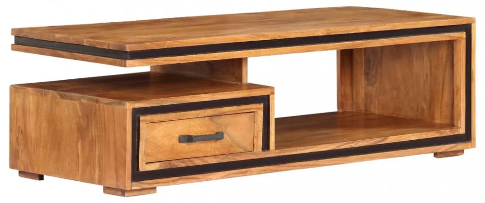 vidaXL tömör akácfa dohányzóasztal 100 x 45 x 33 cm