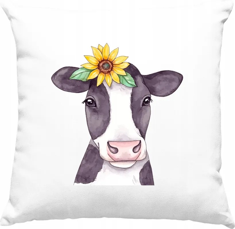 Párna Tehén Virágok Divatos 3 Fehér