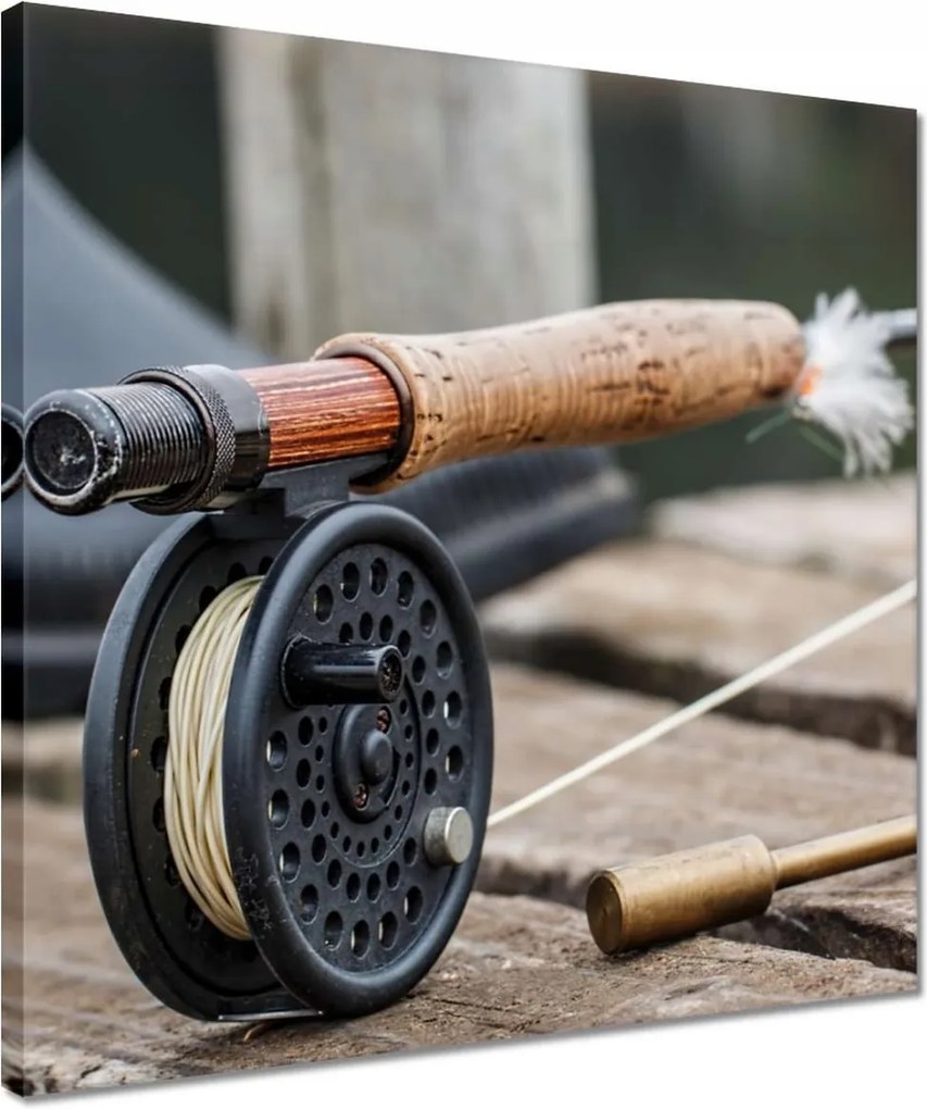 Vászonkép 40x40 Horgász orsó