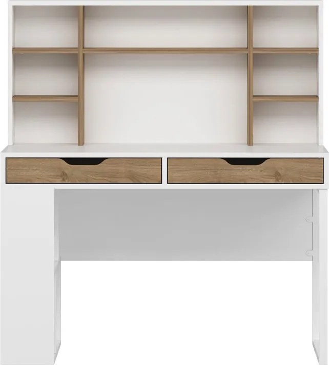 Mila íróasztal, fehér-dió, 120 cm