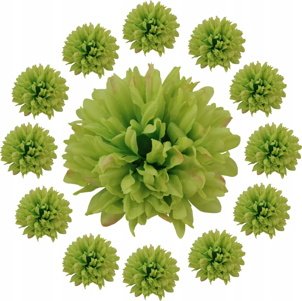 Krizantém Termék Nagy Mesterséges Zöld 20 x 10 cm RT6423-M47 12 db