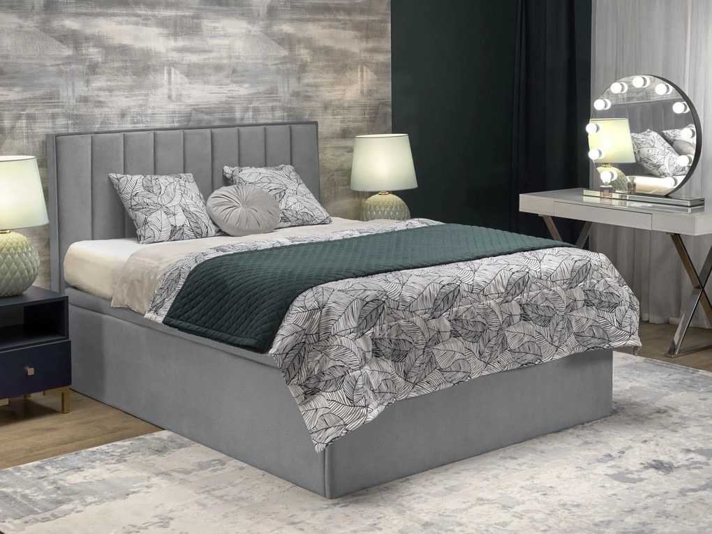 Franciaágy Boxspring 160 cm Asencion (világosszürke). 1092473