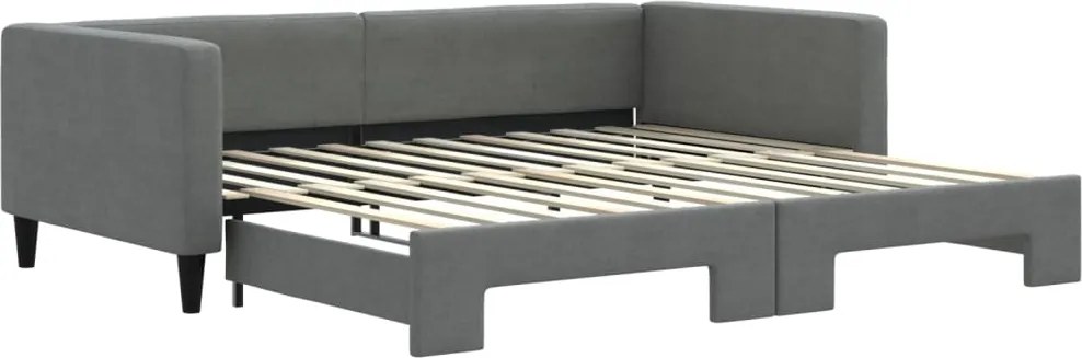 vidaXL sötétszürke kihúzható szövet heverő 100 x 200 cm