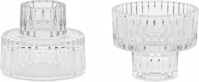 Üveg gyertyatartó 2in1, 6.5x5.5cm, 1db