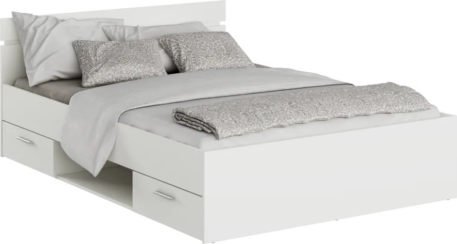 Ágykeret, 140x200, fehér, MICHIGAN NEW