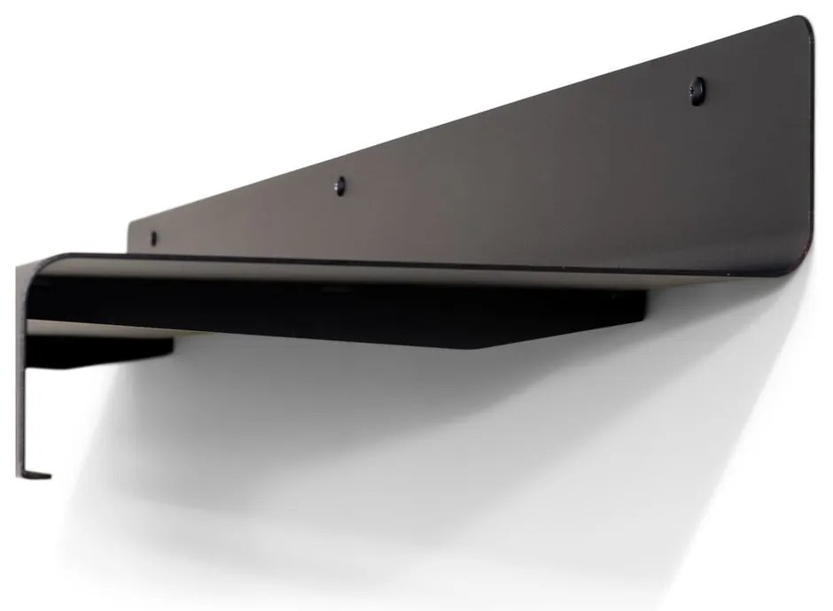 Fekete fém fali fogas polccal 120 cm Sway – Spinder Design