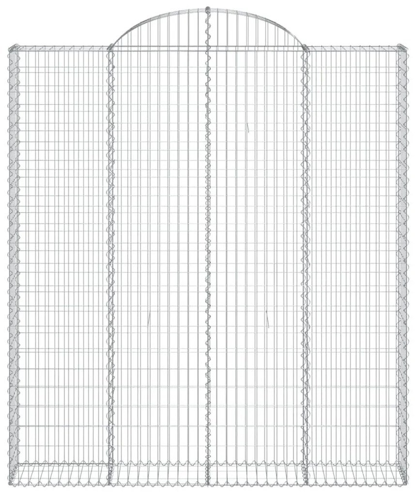 vidaXL 4 db íves horganyzott vas gabion kosár 200x30x220/240 cm
