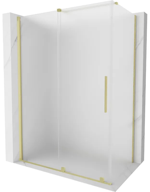 Mexen Velar, tolóajtós zuhanykabin 160 x 70 cm, 8 mm matt üveg, arany matt, 871-160-070-31-55
