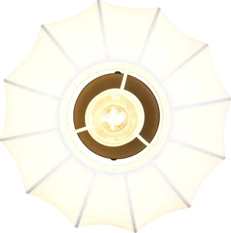 Fehér fém mennyezeti lámpa textil búrával ø 25 cm Madleine – Reality