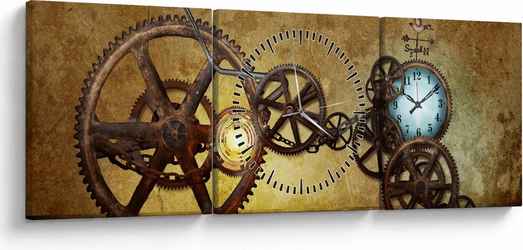 Kép a történelmi óramozgásokról (órával) (90x30 cm)