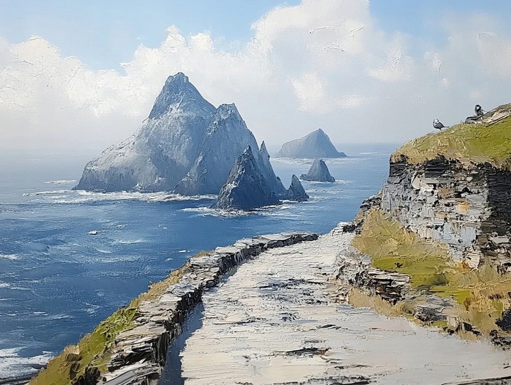 Vászonkép Canvas Táj Írország Tengerpart Hegyek Sziklák Kilátás 100x75