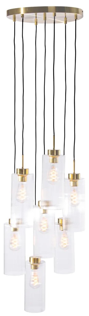 Art Deco függőlámpa arany üveggel 7-lámpás - Laura