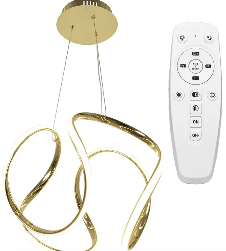 Elegáns, modern LED mennyezeti lámpa távirányítóval arany