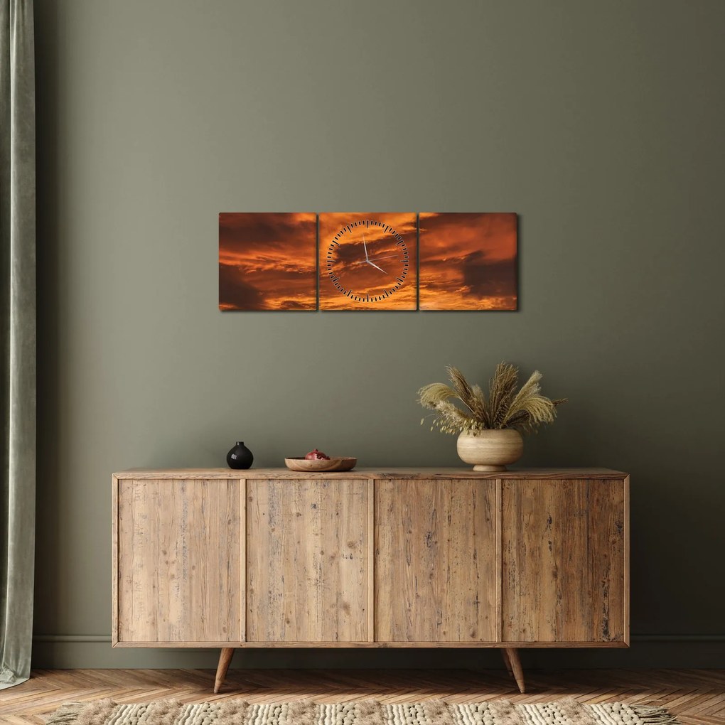 Felhők képe (órával) (90x30 cm)