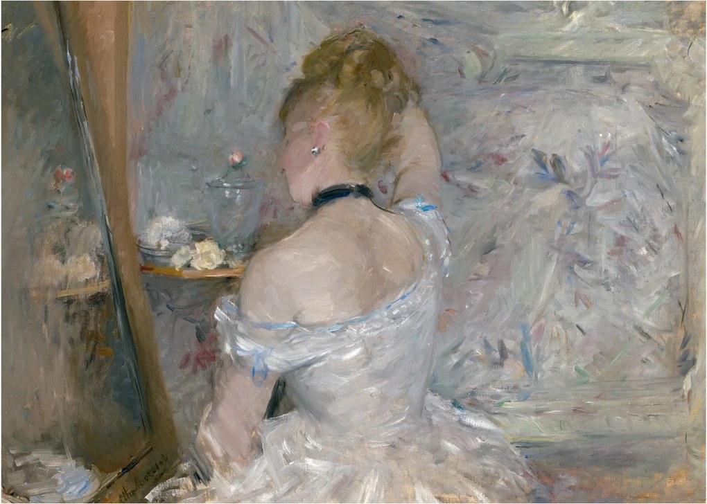 Üveg kép - Berthe Morisot, Woman at Her Toilette, reprodukciók (70x50 cm)