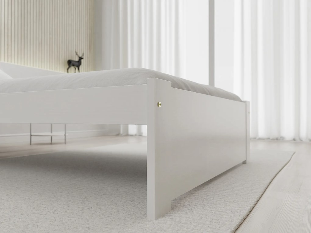 Ágy IKAROS 90 x 200 cm, fehér Matrac: Coco Maxi matrac 20 cm, Ágyrács: Deszkás ágyráccsal
