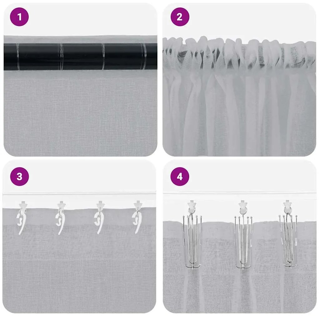 Függönyök függönyökkel 2 pcs Sötétszürke 140x140cm Poliészter