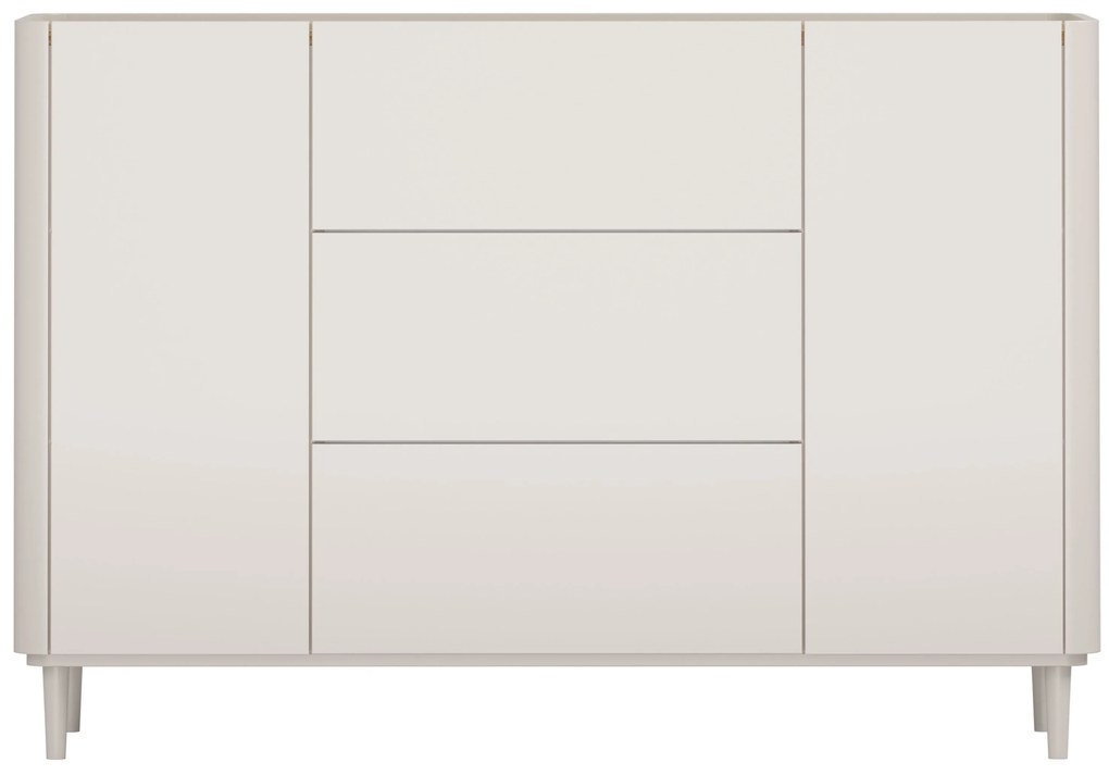 Elivo komód 150 cm fiókokkal lábakon - kasmír / olajozott tölgy