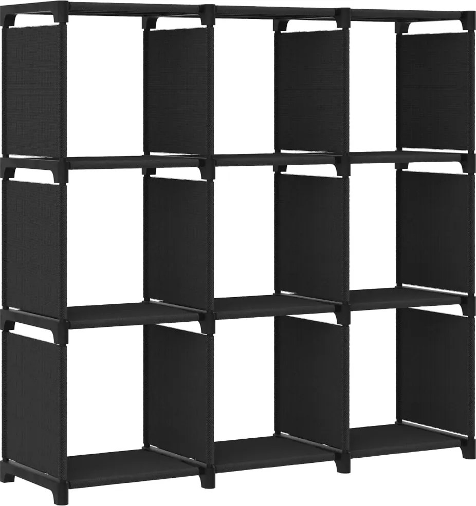 vidaXL 9 rekeszes fekete szövet bemutató polc 103 x 30 x 107,5 cm