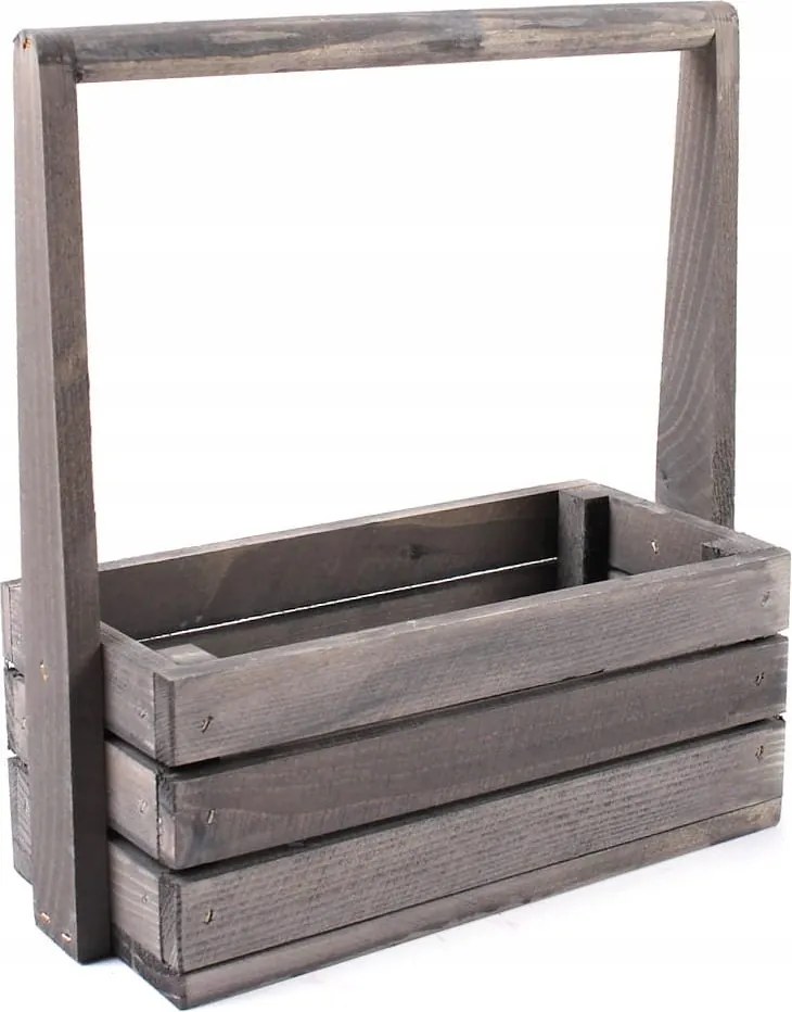 Szürke Fa Doboz Fejpánttal 30x13x11/31 cm