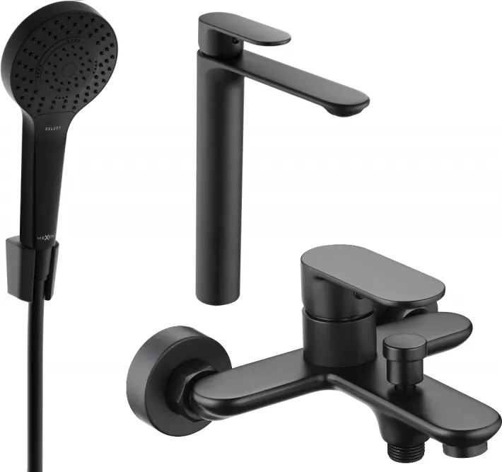 Mexen Milo R05 fürdőkád szett, fekete - 71313R05-70