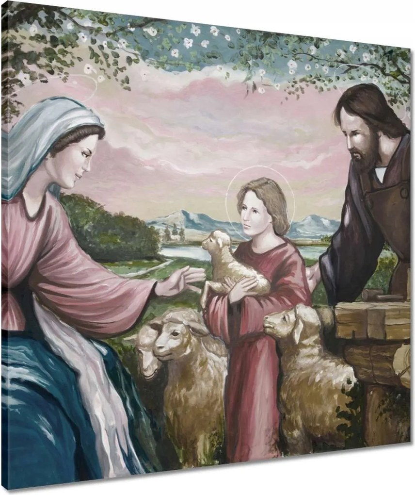 Vászonkép 60x60 Ács József és Jézus