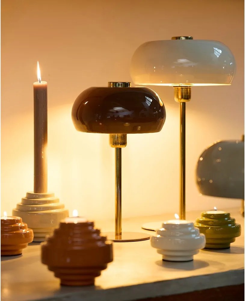 Barna asztali lámpa fém búrával (magasság 34 cm) Surin – Light &amp; Living