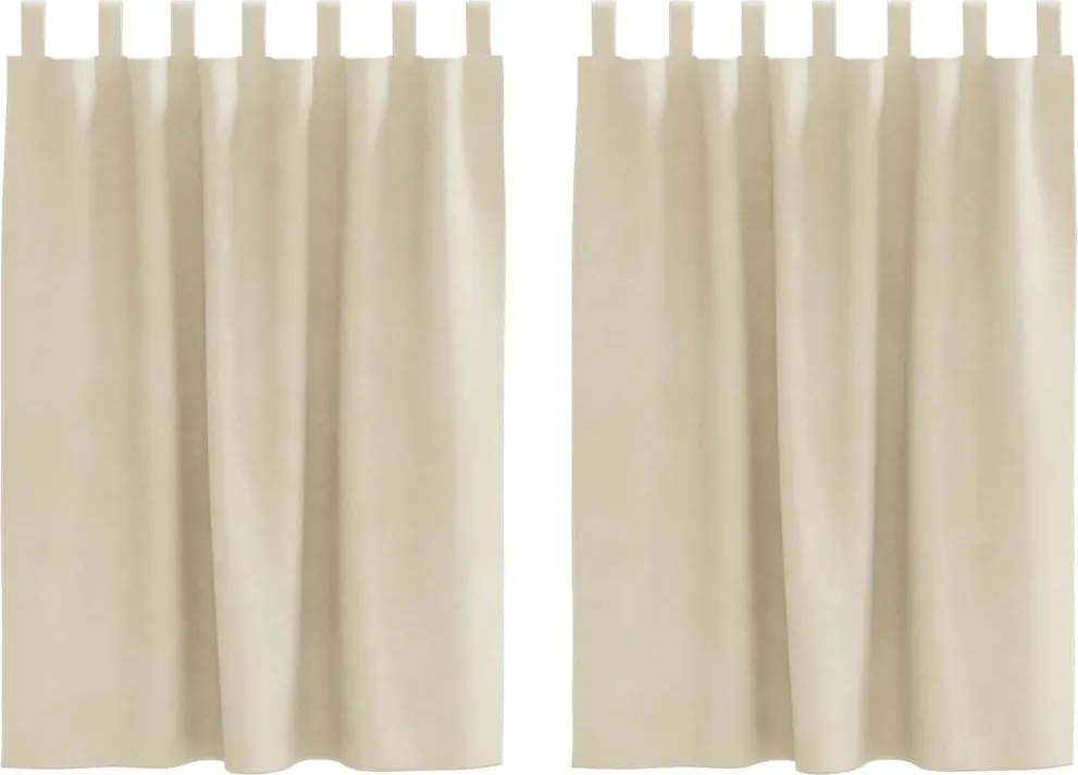 vidaXL Sötétítő függönyök 2 pcs Krém 140 x 140 cm Bársony
