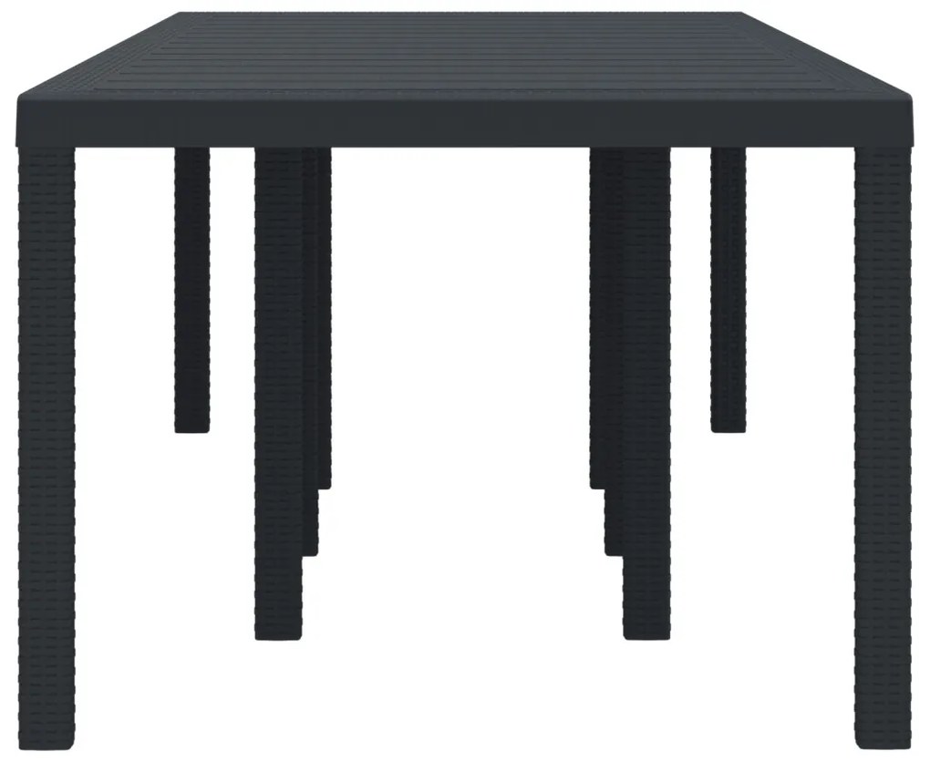 Kertasztal Antracit 250x100x73 cm Poly Rattan