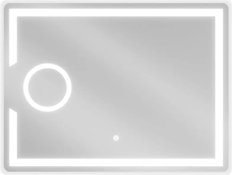 Mexen Onyx LED-es fürdőszobai tükör kozmetikai tükörrel, 80 x 60 cm, LED 6000K, páramentes - 9813-080-060-611-00