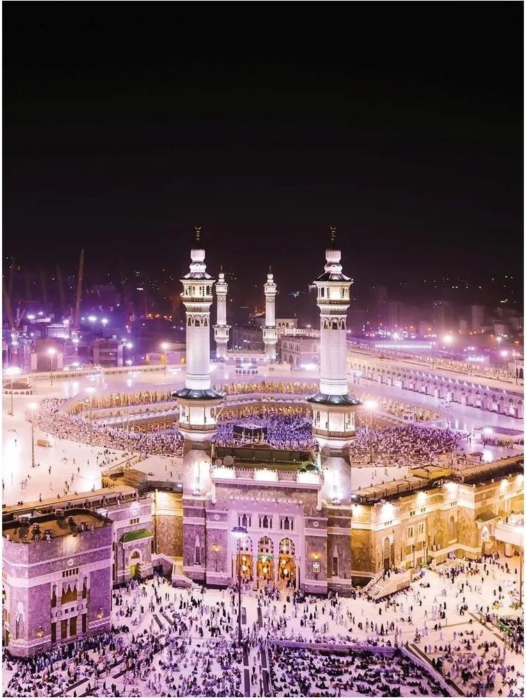 Fotótapéta Kába éjszaka Mekka Al-Haram spirituális templom 184x254 +ragasztó