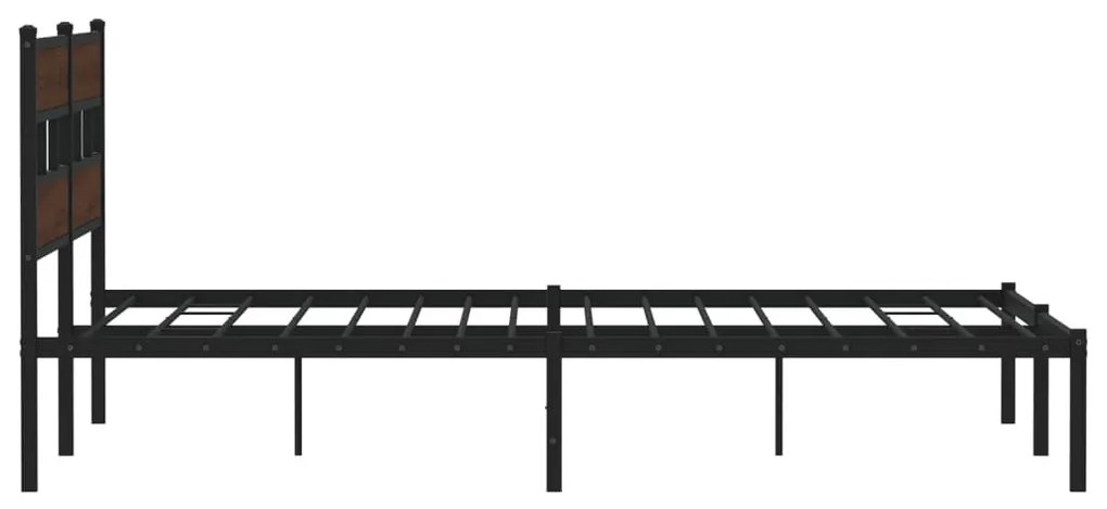 barna tölgy színű fejtámlás ágykeret matrac nélkül 183 x 213 cm