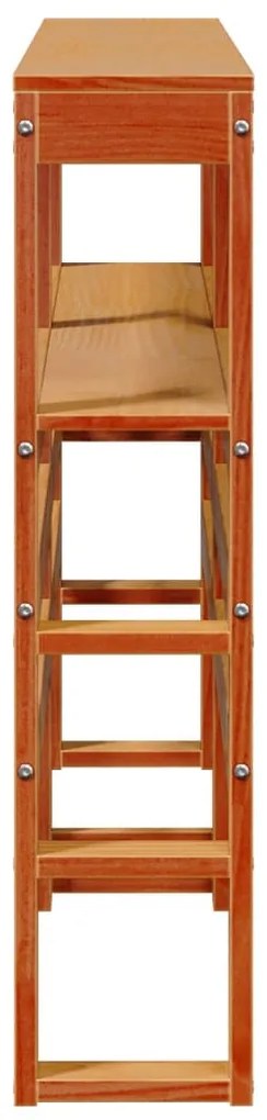 viaszbarna tömör fenyőfa fejtámla polcokkal 120 cm