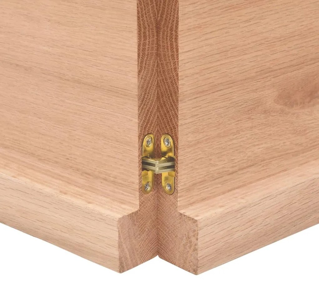 világosbarna kezelt tömör tölgyfa fali polc 160 x 60 x (2-4) cm