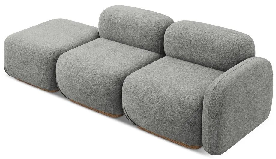 Szürke buklé moduláris heverő (bal oldali) Ailani – Makamii