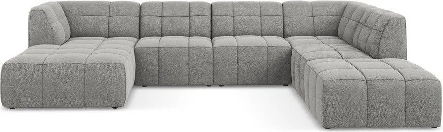 Szürke buklé sarokkanapé (U alakú) Aloha – Makamii