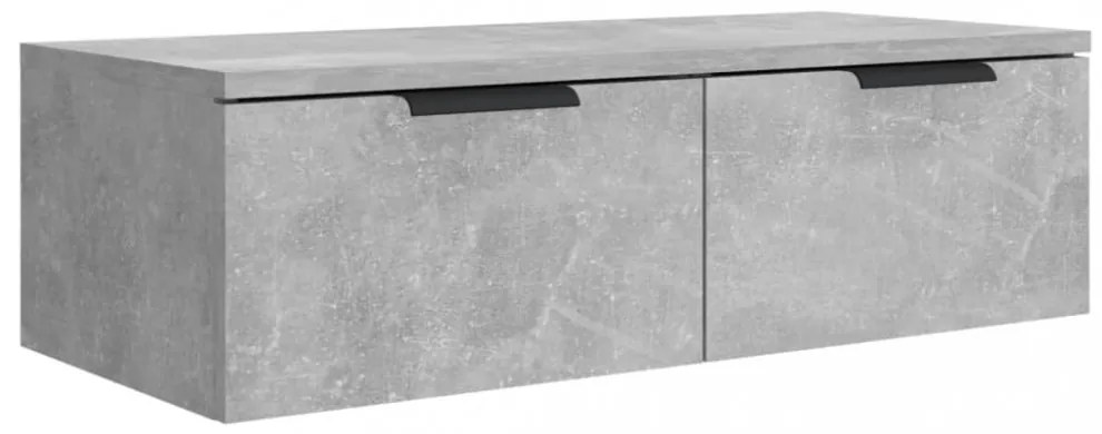 betonszürke szerelt fa faliszekrény 68 x 30 x 20 cm