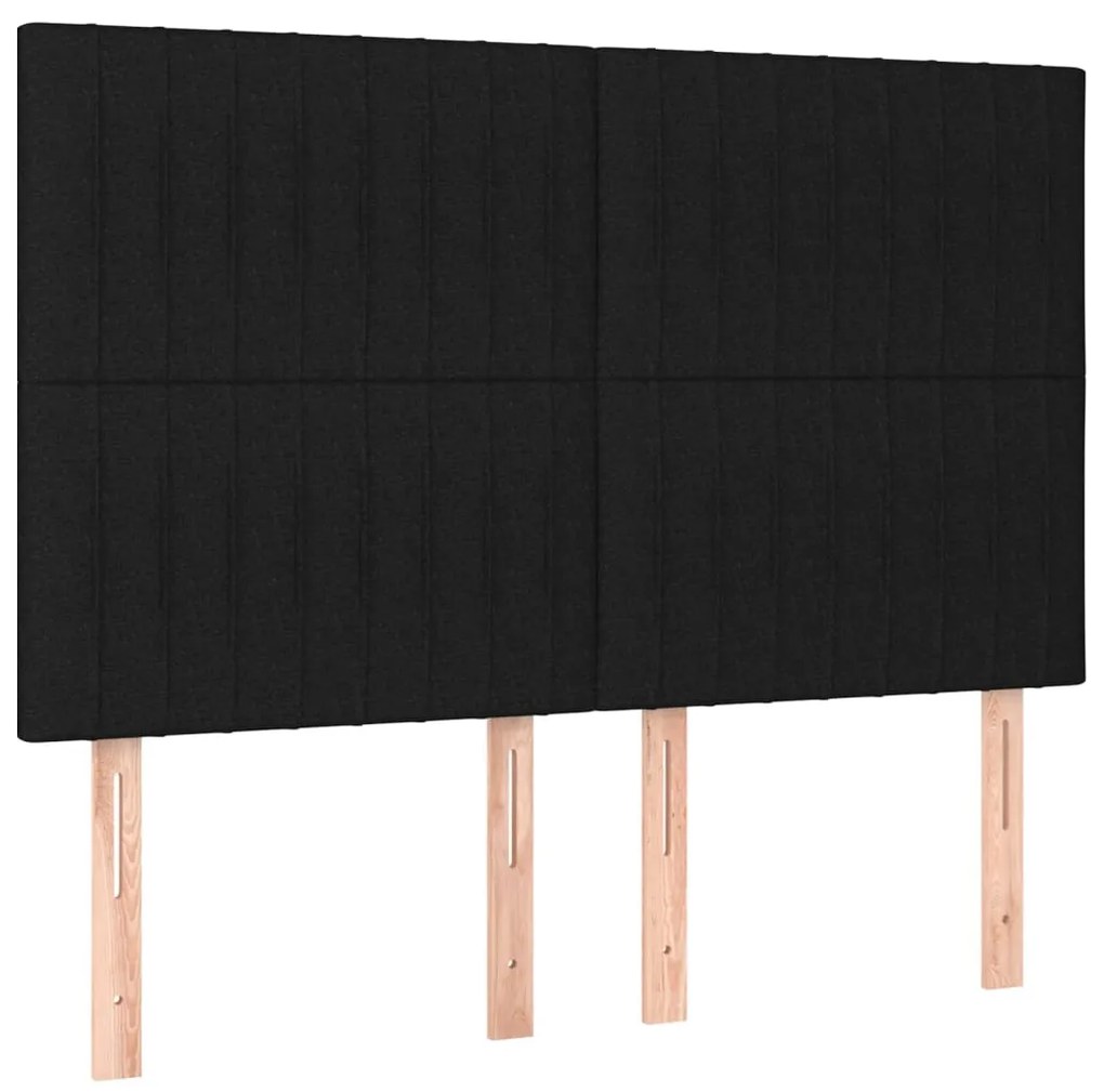 4 db fekete szövet fejtámla 72 x 5 x 78/88 cm
