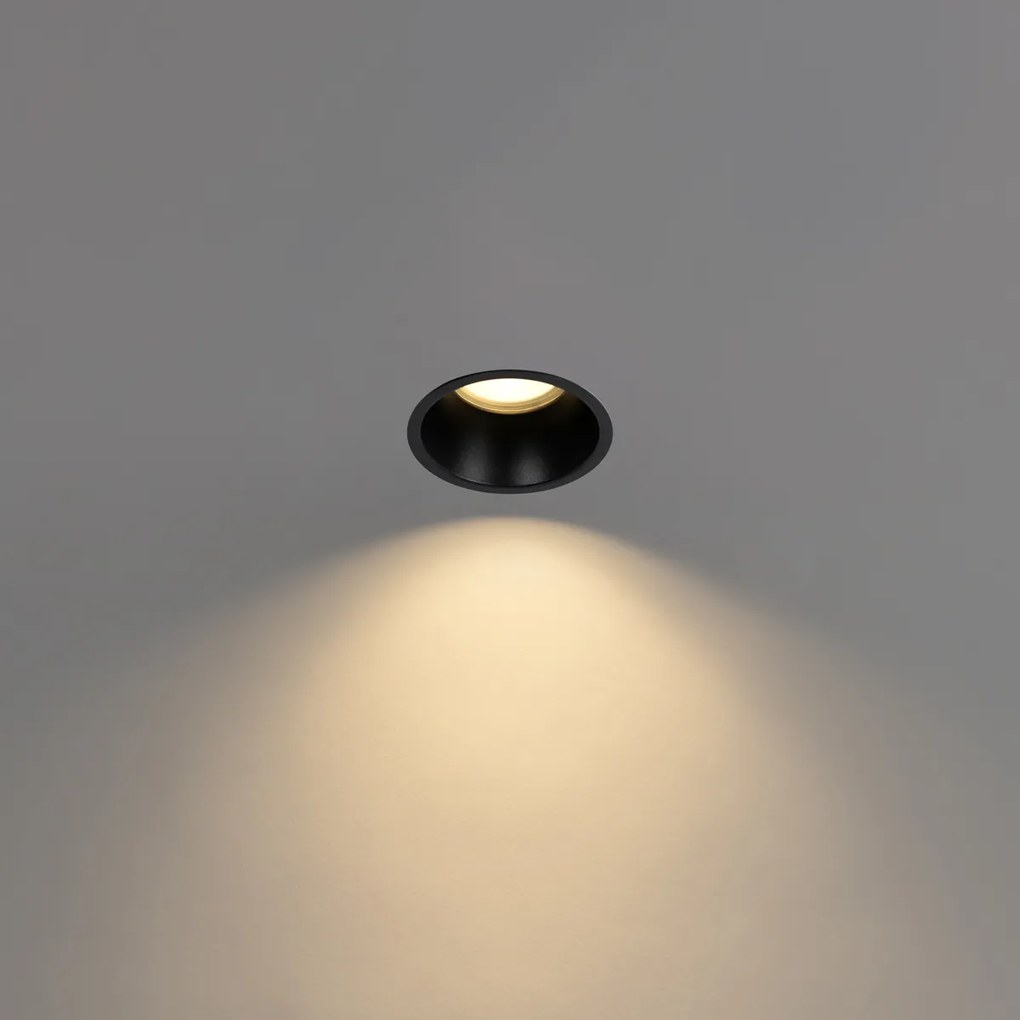 6 db fekete GU10 beépíthető spotlámpa szett 70 mm IP44 - Dept