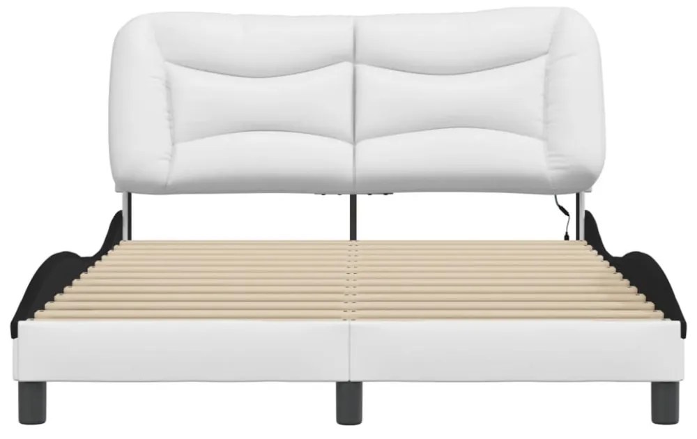 fehér és fekete ágykeret LED-ekkel matrac nélkül Hvar 120 x 200 cm