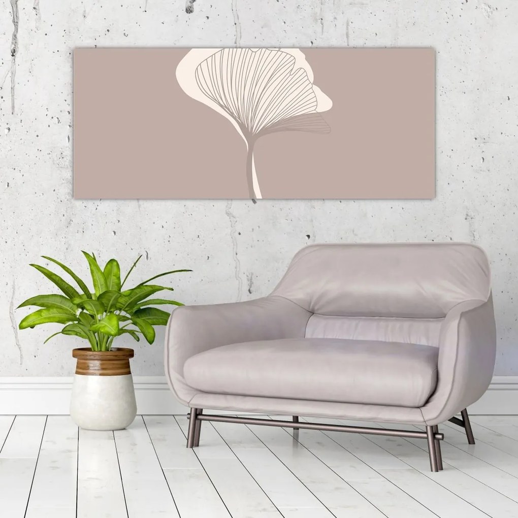 Kép - Bézs színű levelek N⁰3 (120x50 cm)