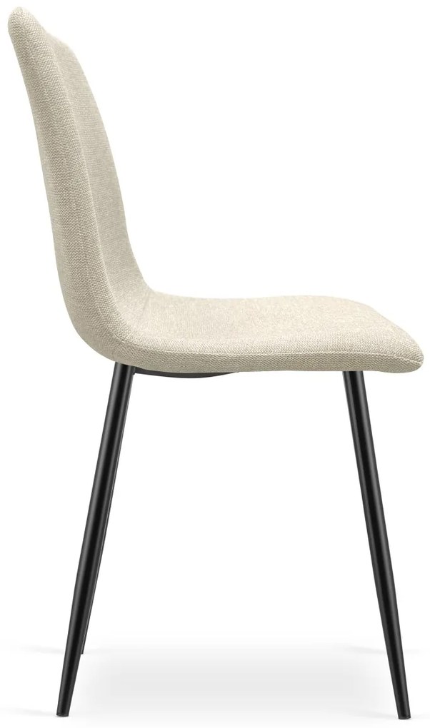 Étkező szett 1 + 4, CITY asztal 110x75 cm artisan tölgy + krémszínű RIFT étkezőszék fekete lábakkal