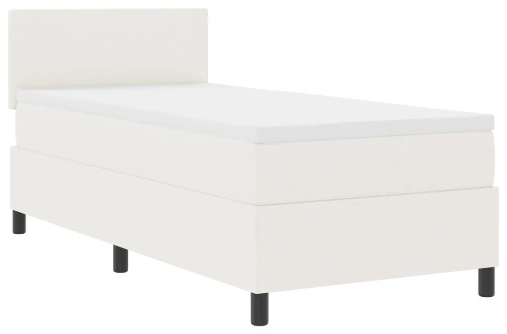 Box Spring Ágy matraccal Krém Egyszemélyes Kordbársony Szövet