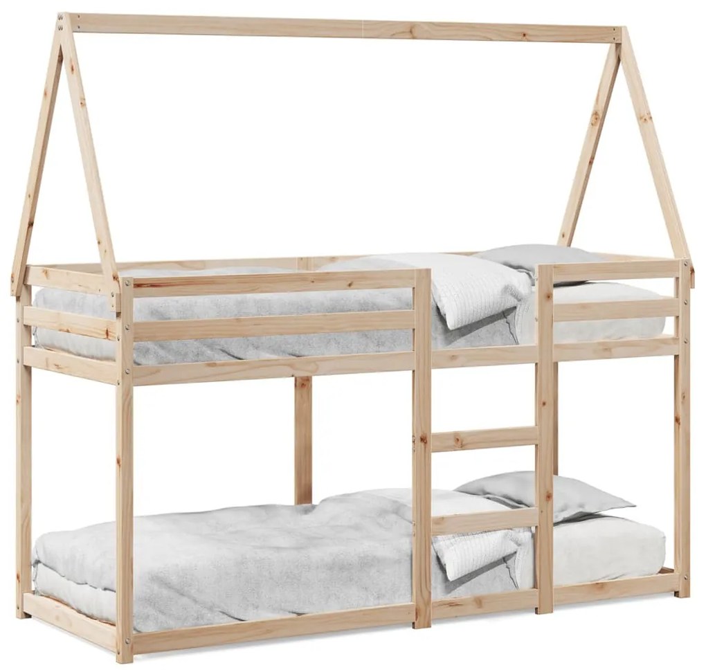 tömör fenyőfa emeletes ágy matrac nélkül 90 x 200 cm