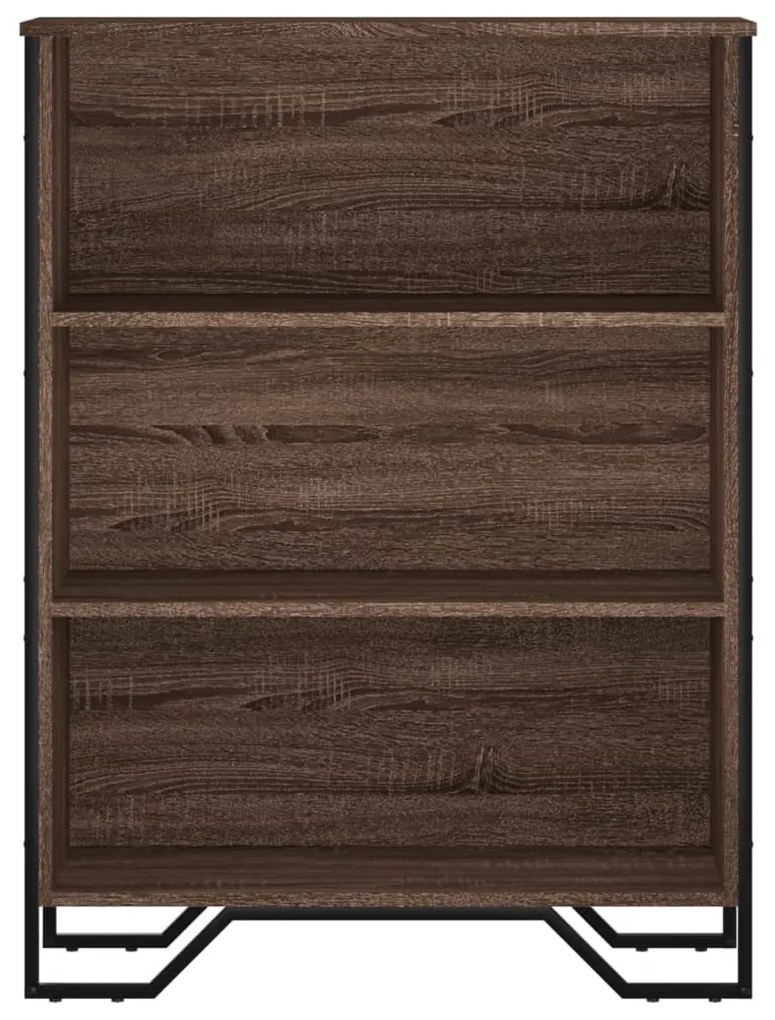barna tölgy színű szerelt fa könyvszekrény 80 x 31 x 106 cm
