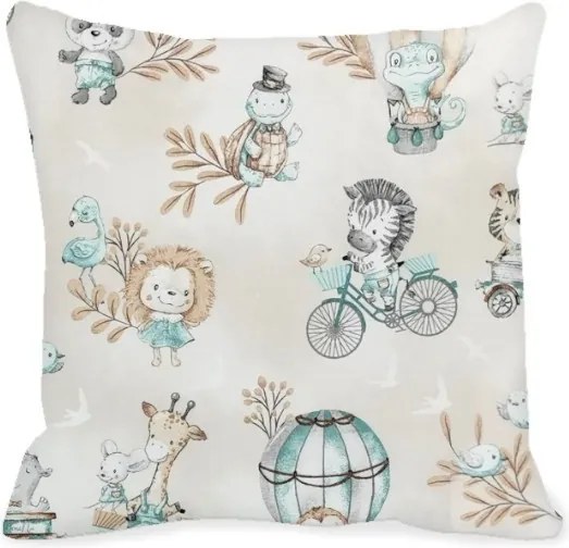 Gyerek párna párnahuzat gyerekeknek Ajándék Állatkert Zebra Zsiráf